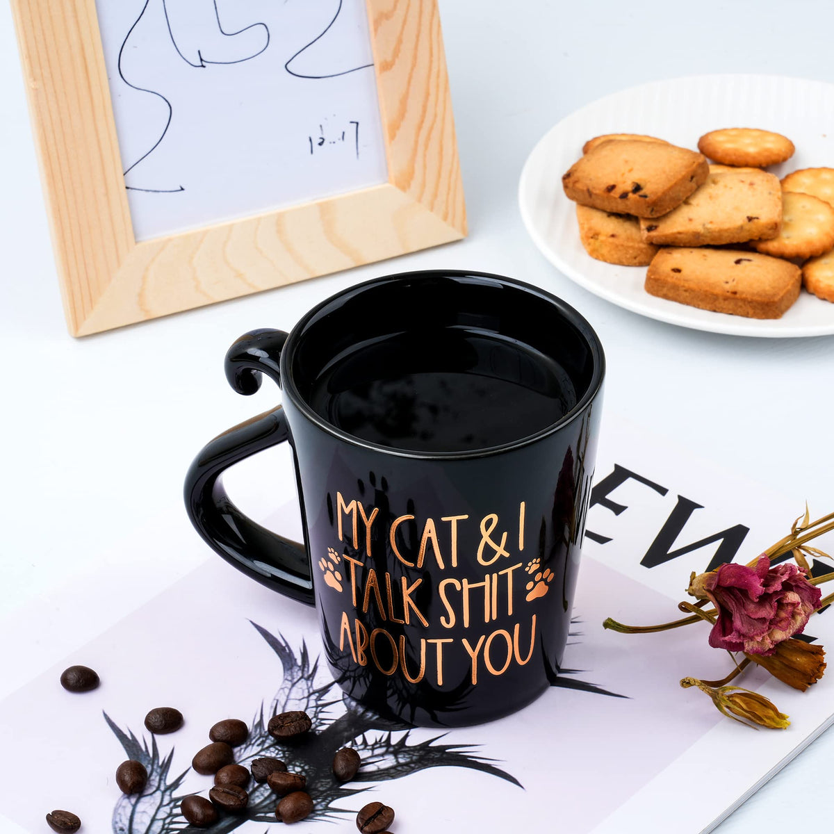 Hendson 12oz mug keeps beverages warm during cozy mornings.