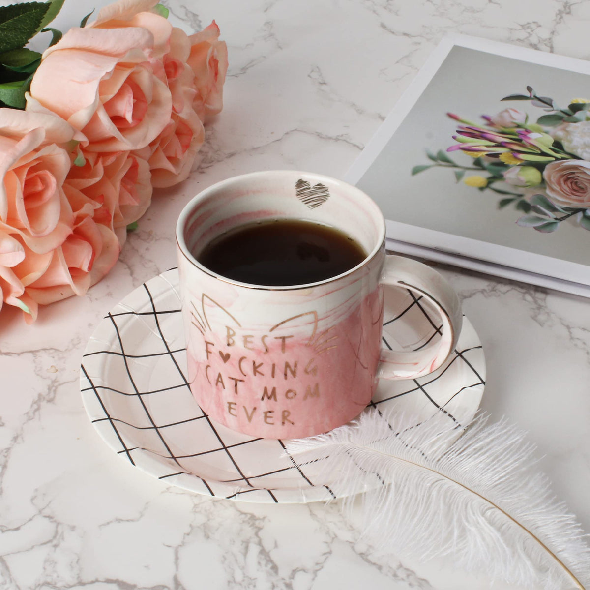Hendson Cat Mom Mug with brand logo, a trusted keepsake for gifting.