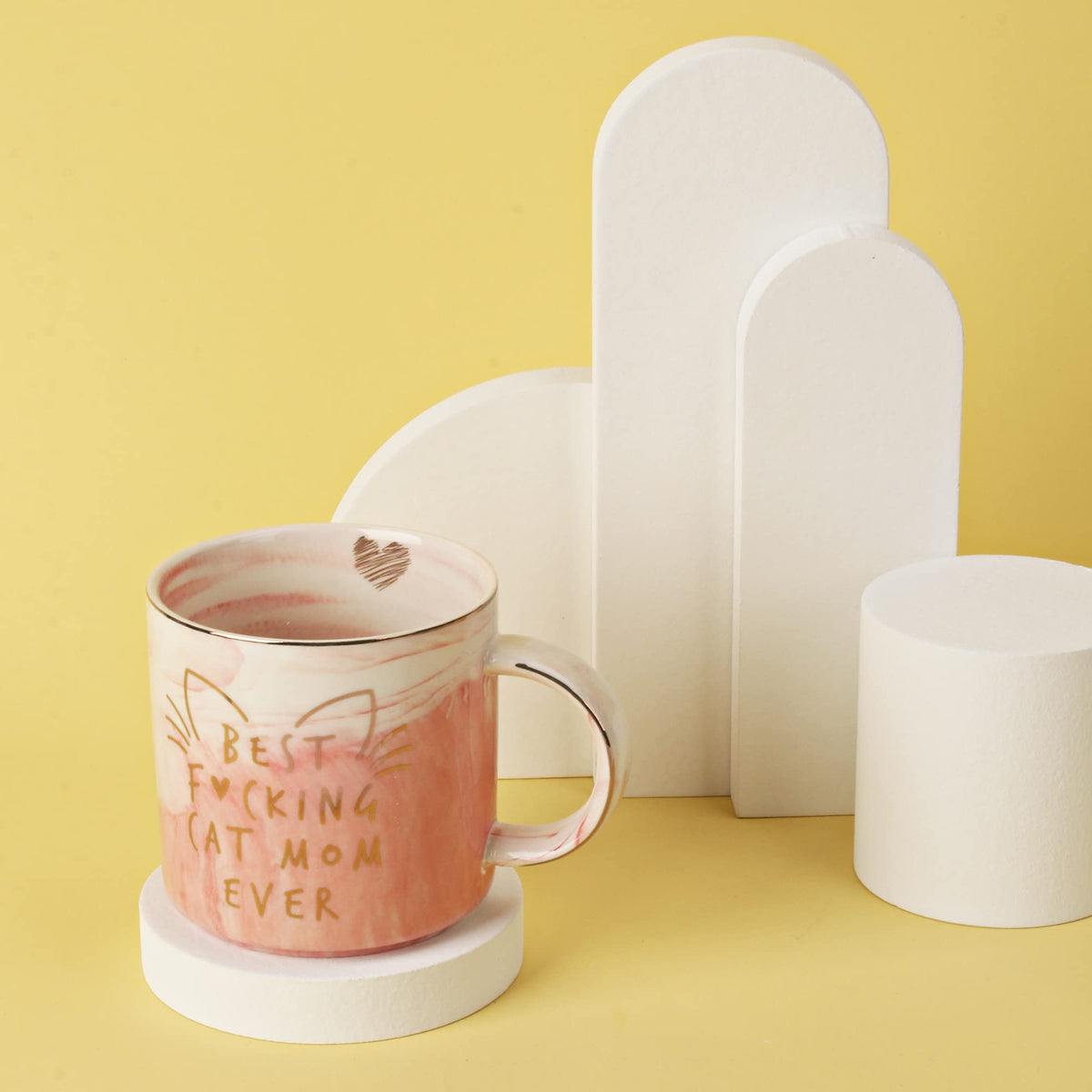 Hendson Cat Mom Mug morning coffee scene, ideal for everyday rituals.