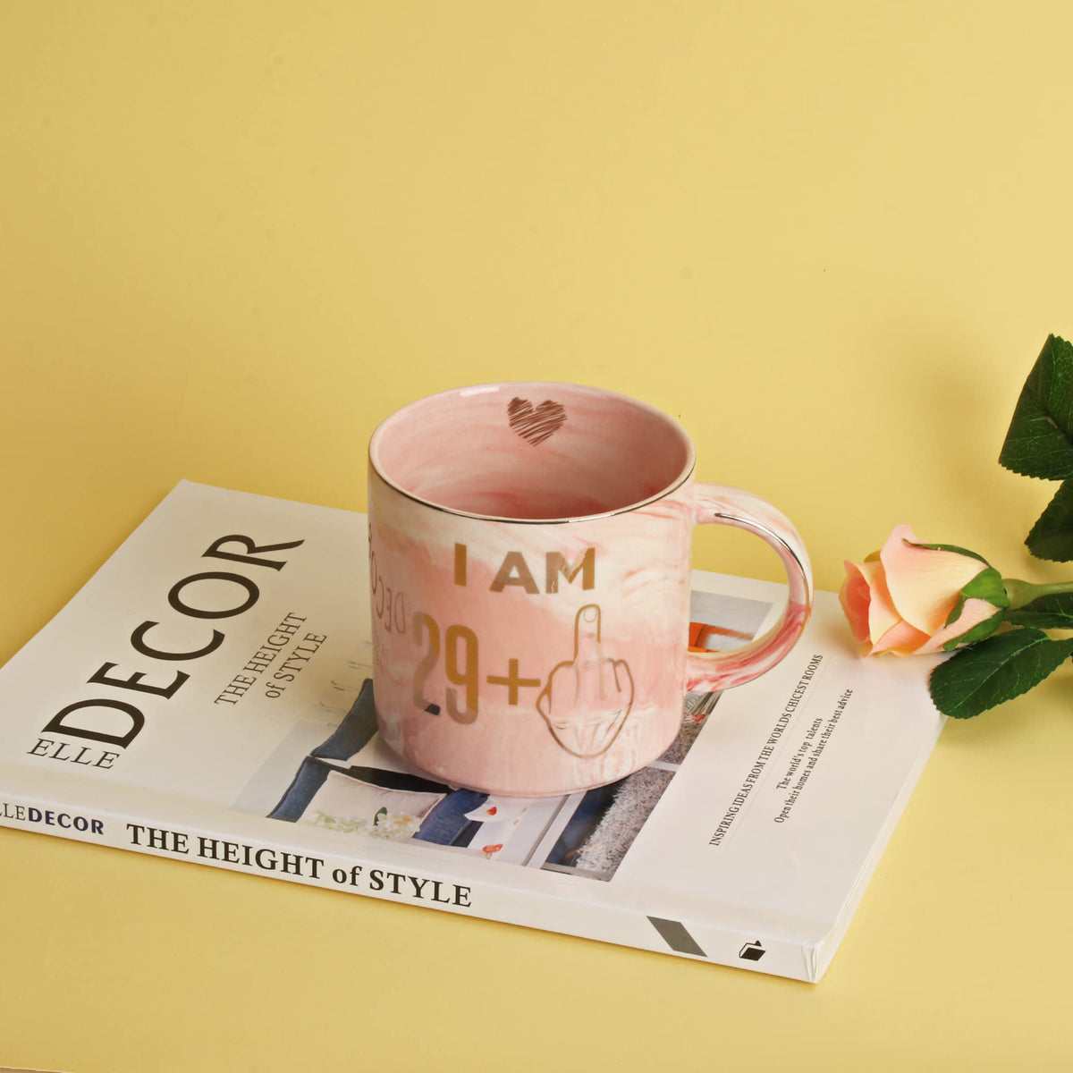 Hendson pink marble mug dishwasher-safe, simple cleanup after busy mornings