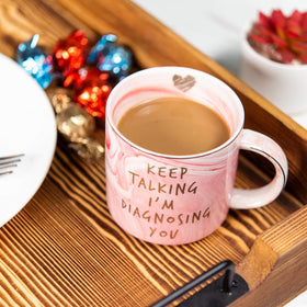 Gold lettering details on Hendson mug add a luxe touch