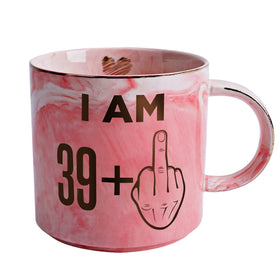Hendson pink marble mug with gold accents for stylish daily coffee rituals