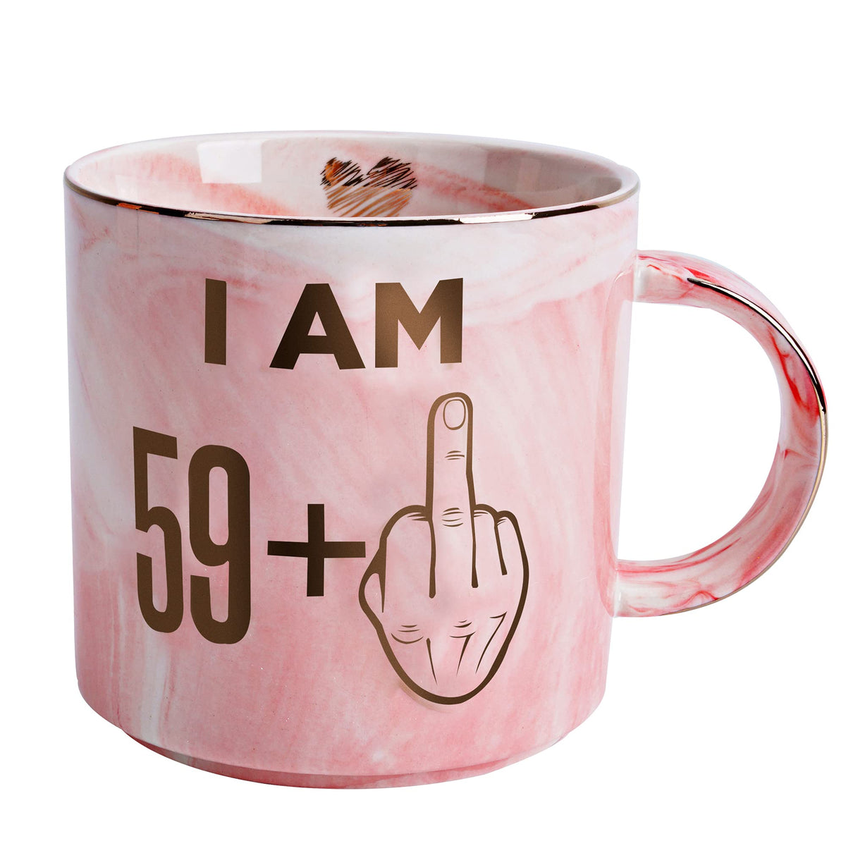 Hendson pink marble ceramic mug 11.5oz adds vibrant color to morning coffee.