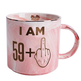 Hendson pink marble ceramic mug 11.5oz adds vibrant color to morning coffee.