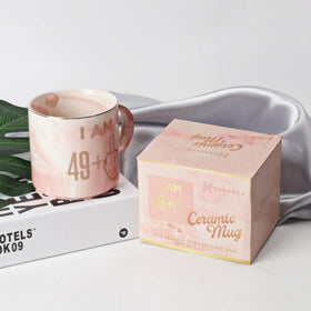 Hendson pink marble mug ergonomic handle for comfy grip