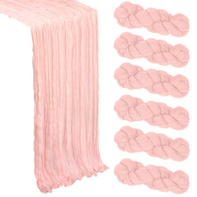 Heneger 6-pack blush pink table runner 10ft creates coordinated party ambiance.