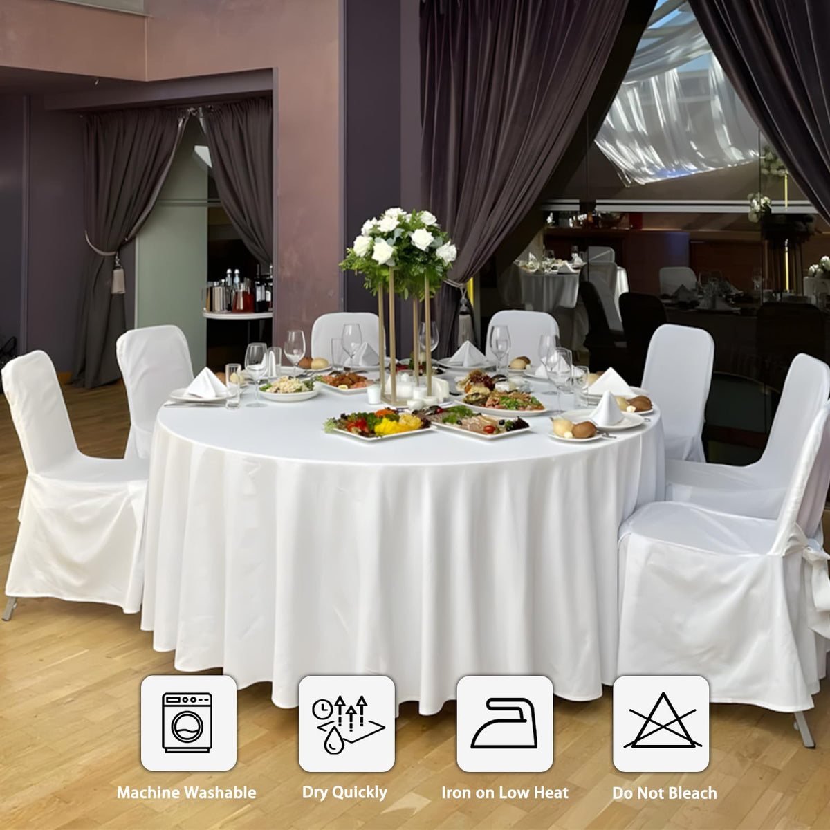 Heneger 8-pack offers convenient, reusable coverage for multiple tables and events.