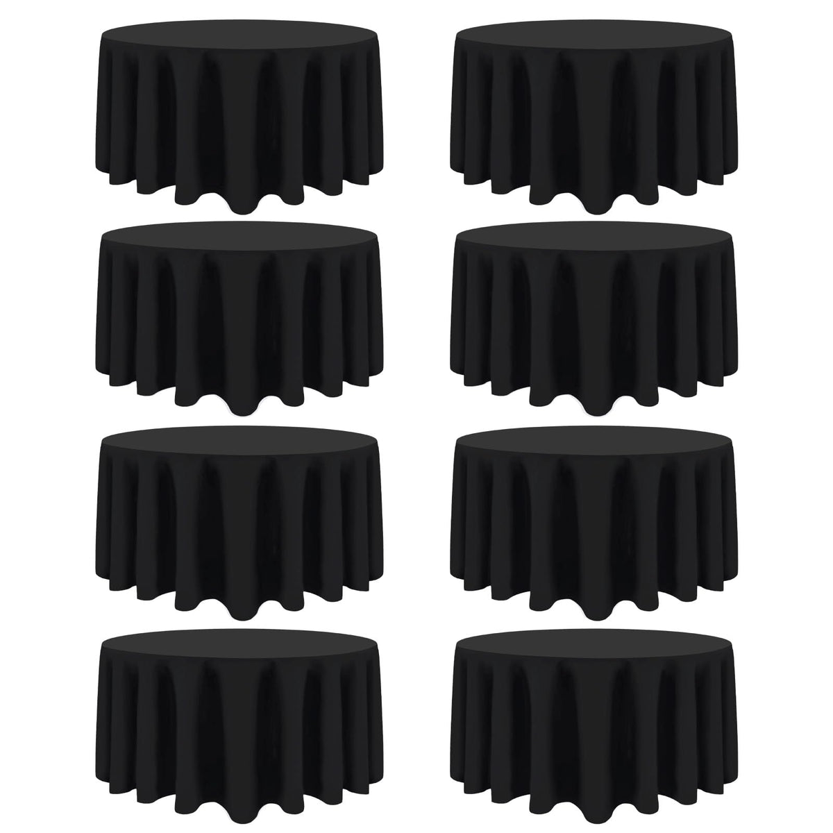 Heneger black round tablecloth 90-inch diameter for elegant events and easy cleaning.