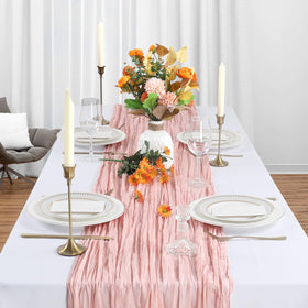 Heneger boho chic table runner drape adds soft texture to events.