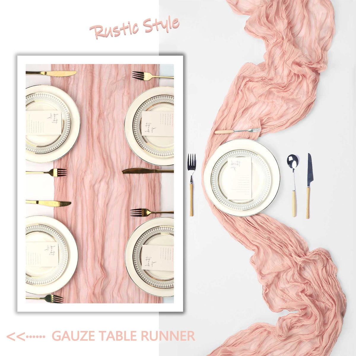 Heneger easy-care blush pink runner, hand or machine wash friendly.