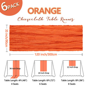 Heneger orange table runner draped on a table for a soft boho ambiance