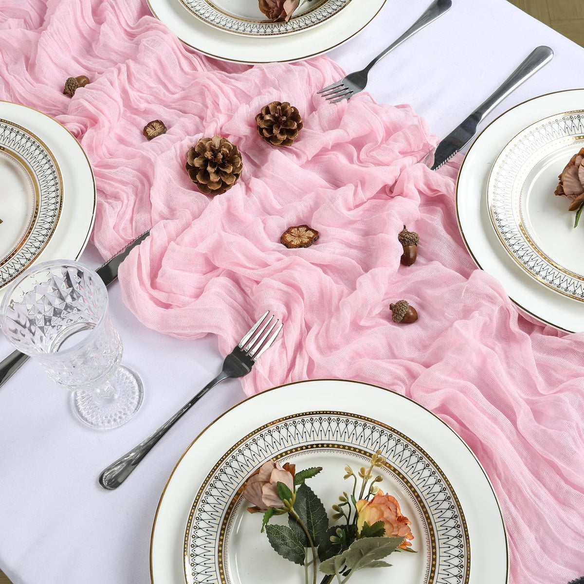 Heneger 10ft cheesecloth runner creates versatile decor for baby showers.
