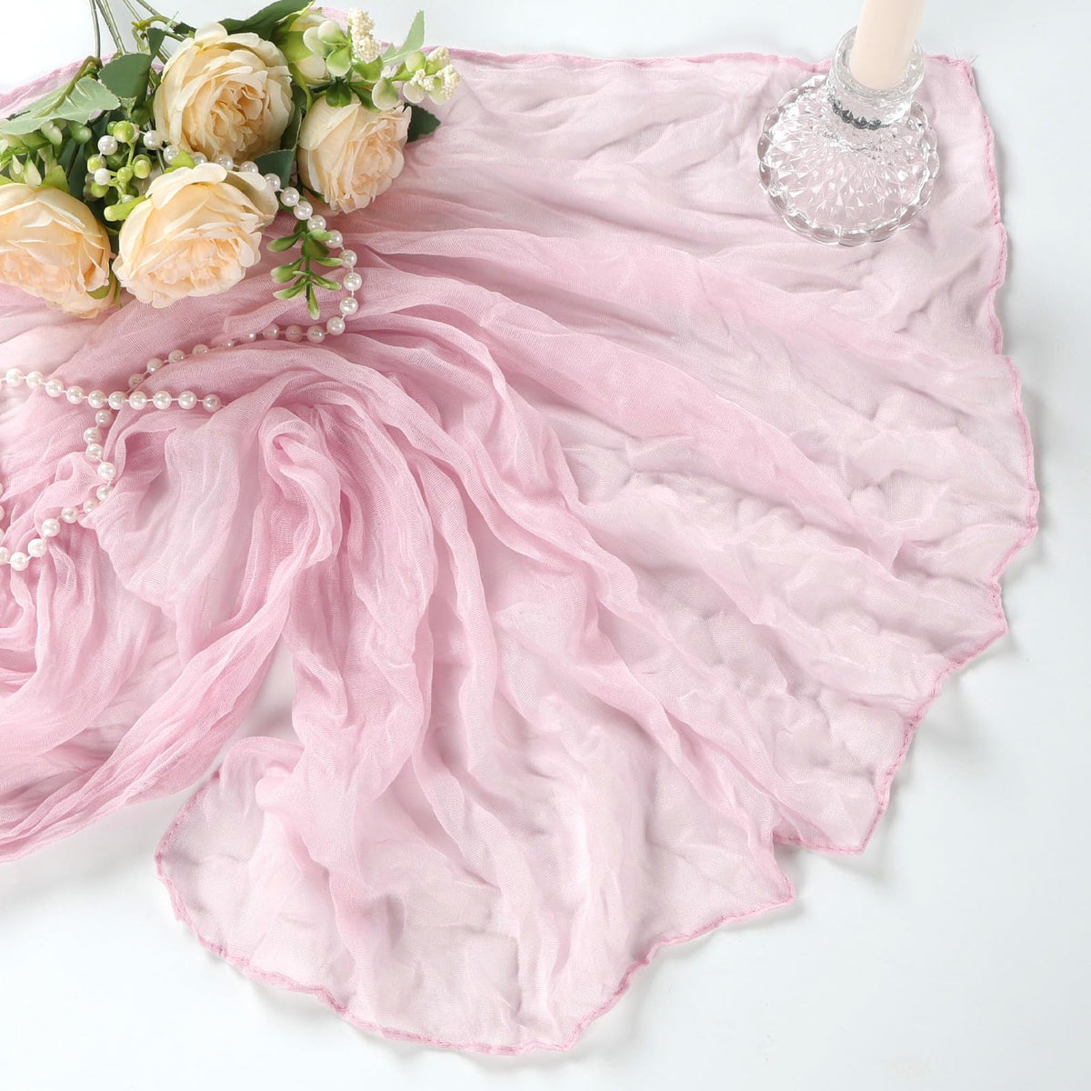 Heneger pink cheesecloth care tips highlight gentle washing to maintain color.