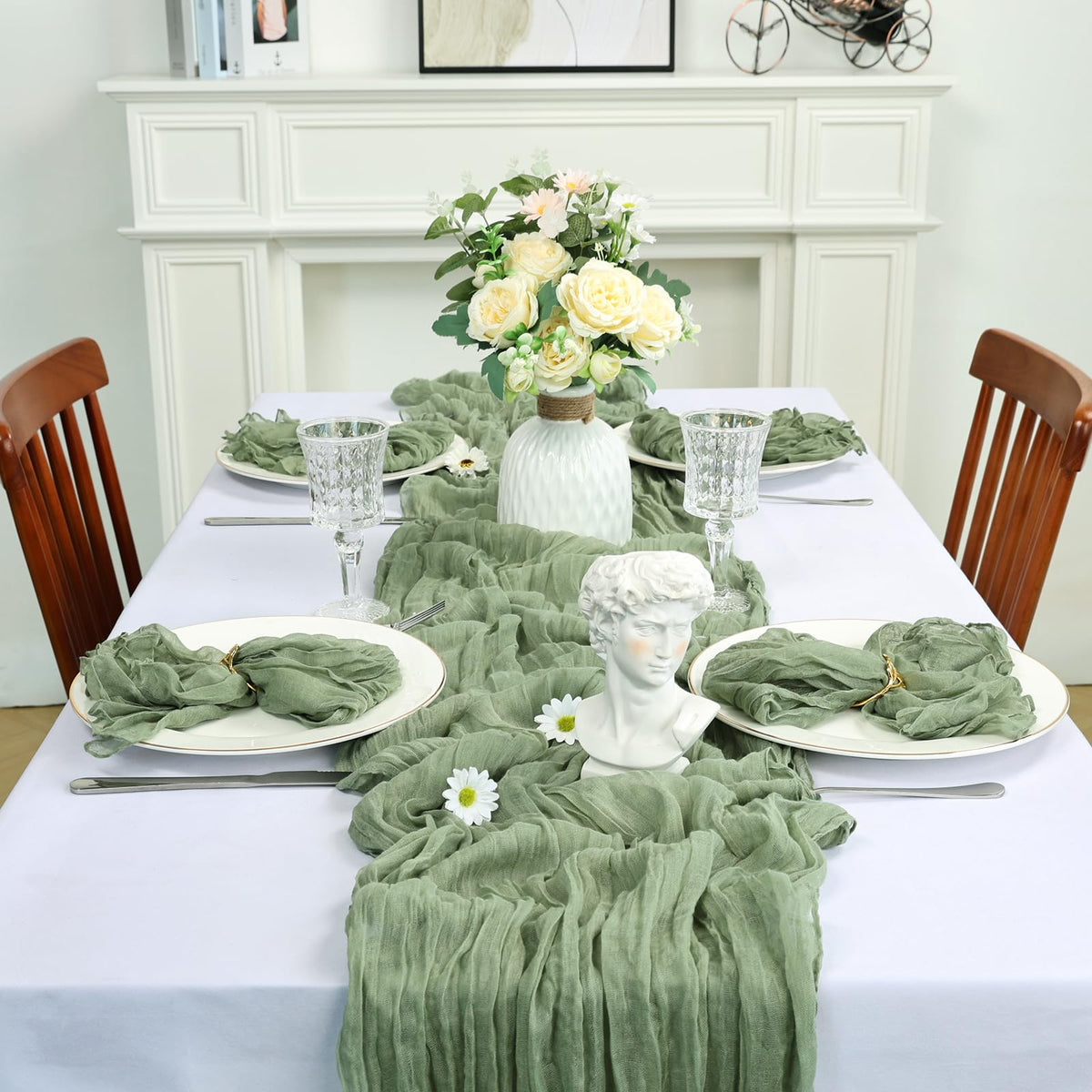 Heneger 10ft runner drapes gracefully over long tables.
