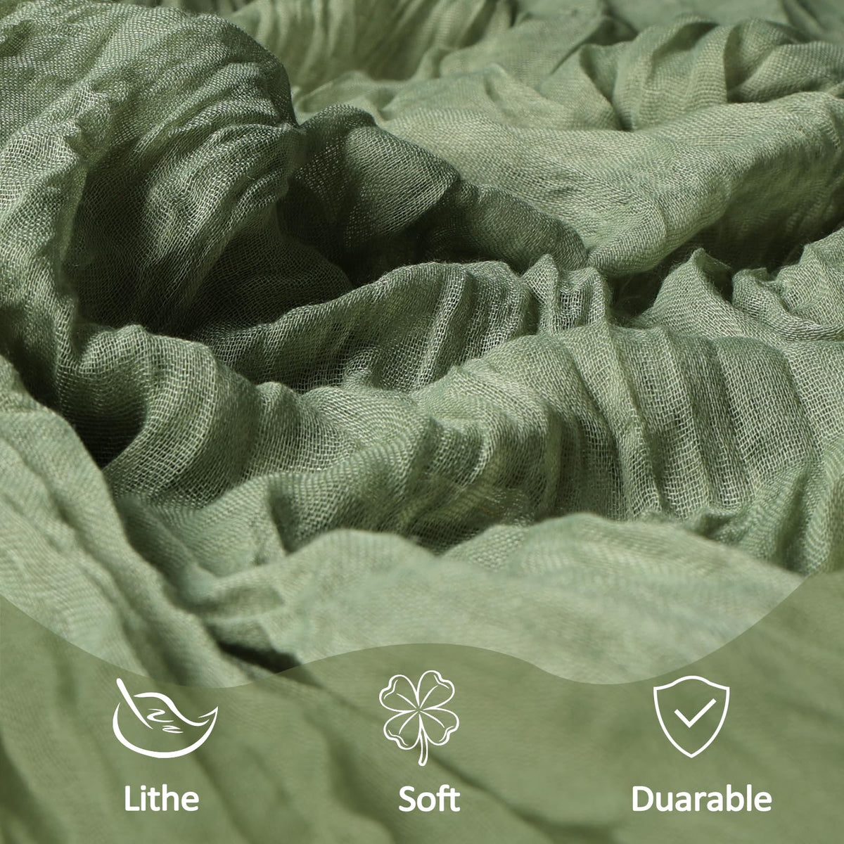 Heneger cheesecloth runner pairs with natural tones for elegance.