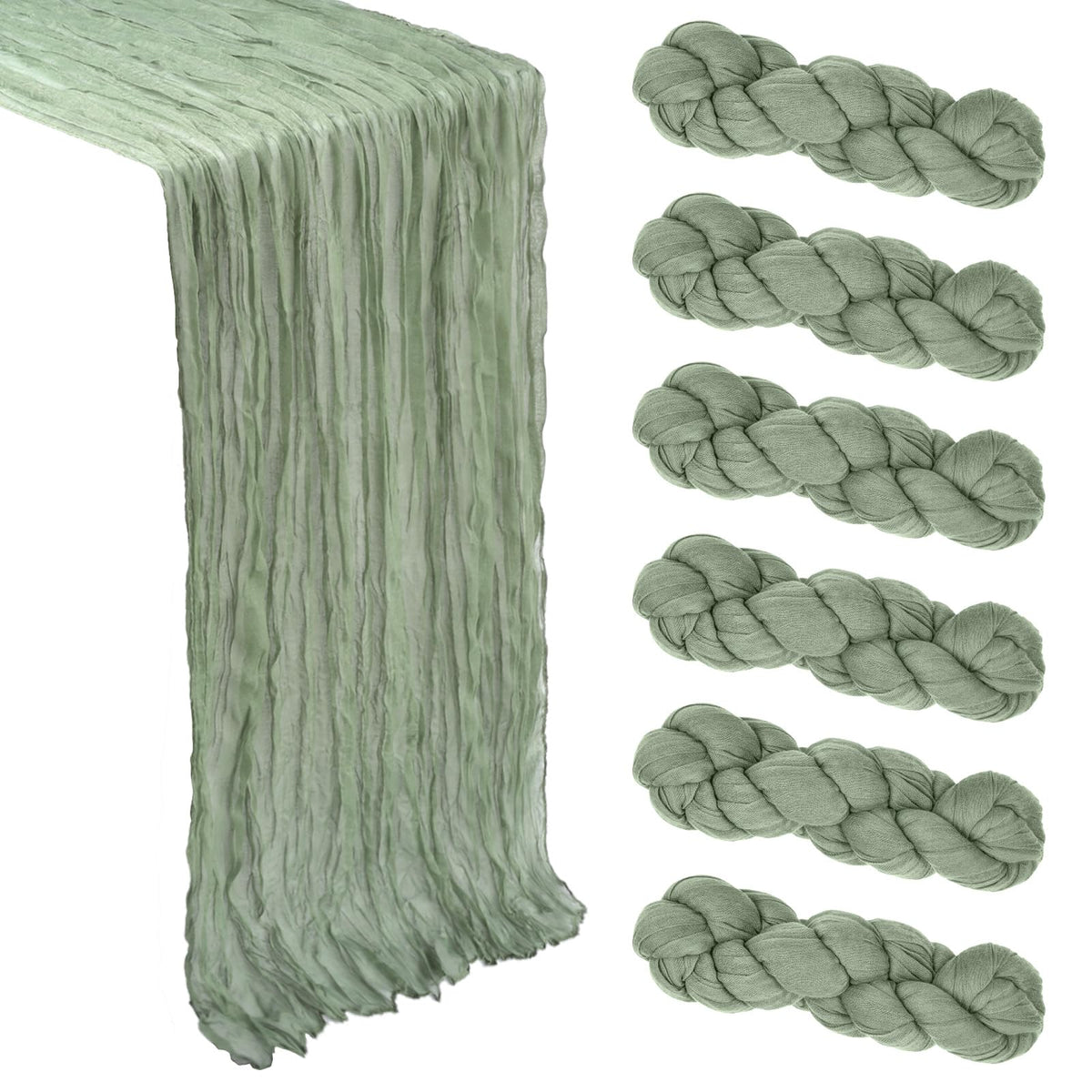 Heneger sage green table runner 10ft pack for cohesive wedding decor and extended tables.