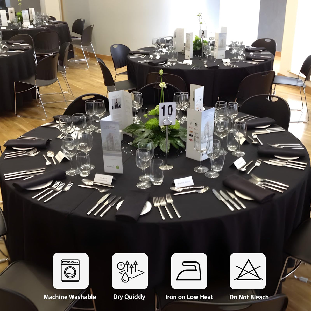 Heneger versatile venue dining tablecloth enhances weddings and banquets.