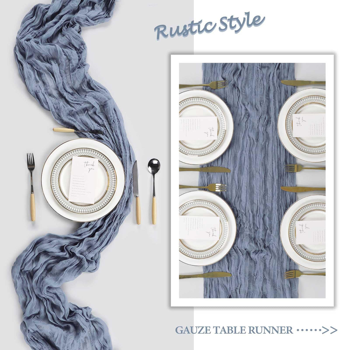 Heneger wedding decor dusty blue cheesecloth for versatile layouts.