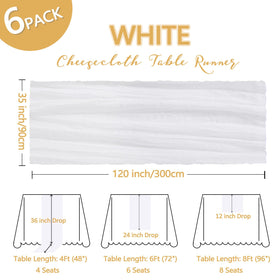 Heneger white cheesecloth table runner 35x120 inches offering versatile backdrop draping.