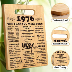 Henghere 50th birthday gift cutting board in kitchen use
