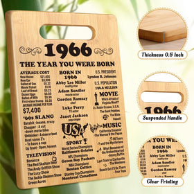 Henghere 60th birthday decor cutting board in kitchen setting