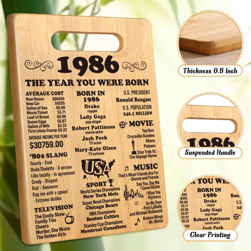Henghere back-side facts cutting board highlights 1986 details for memories and chats