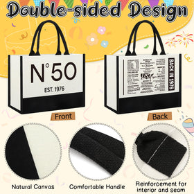 Henghere canvas tote front view shows a classic design and everyday utility.