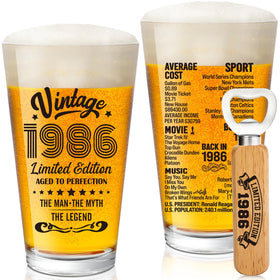 Henghere vintage 1986 beer glass ready for daily use or display.