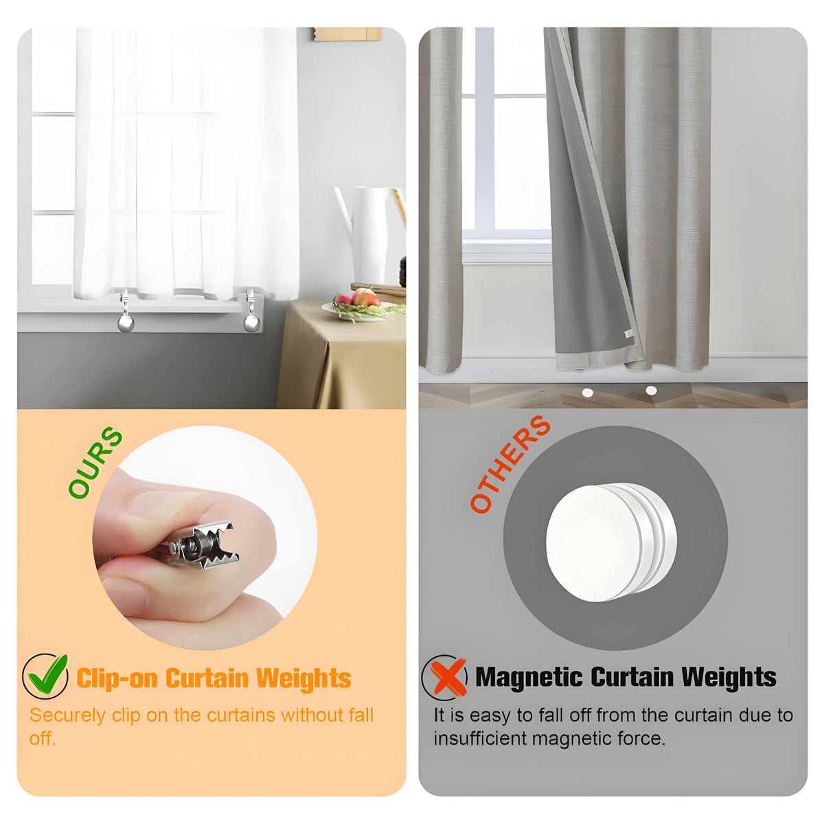 HENGI scissor-clip design for quick and secure weight attachment