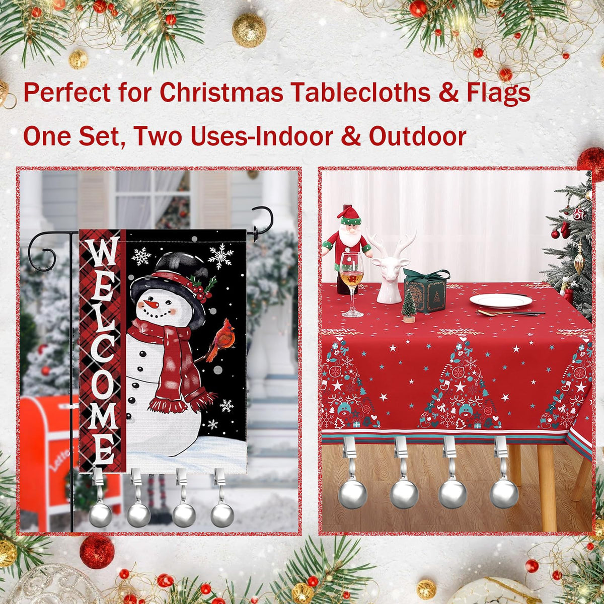HENGI stainless steel balls providing durable weights for tablecloths and tarps