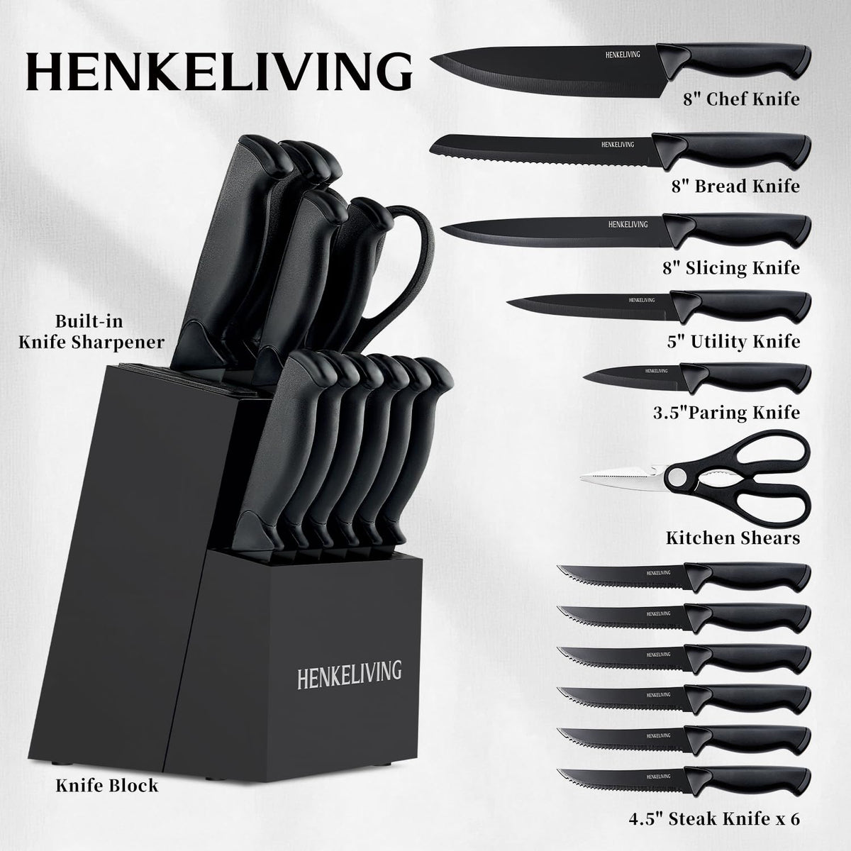 Henkeliving built-in sharpener showcased for convenient edge maintenance