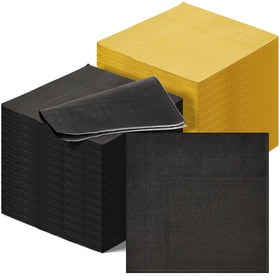 Henoyso cocktail napkins, black and gold, ideal for elegant celebrations