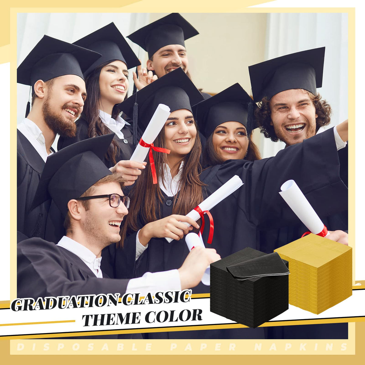 Henoyso graduation reception napkins to enhance festive table decor