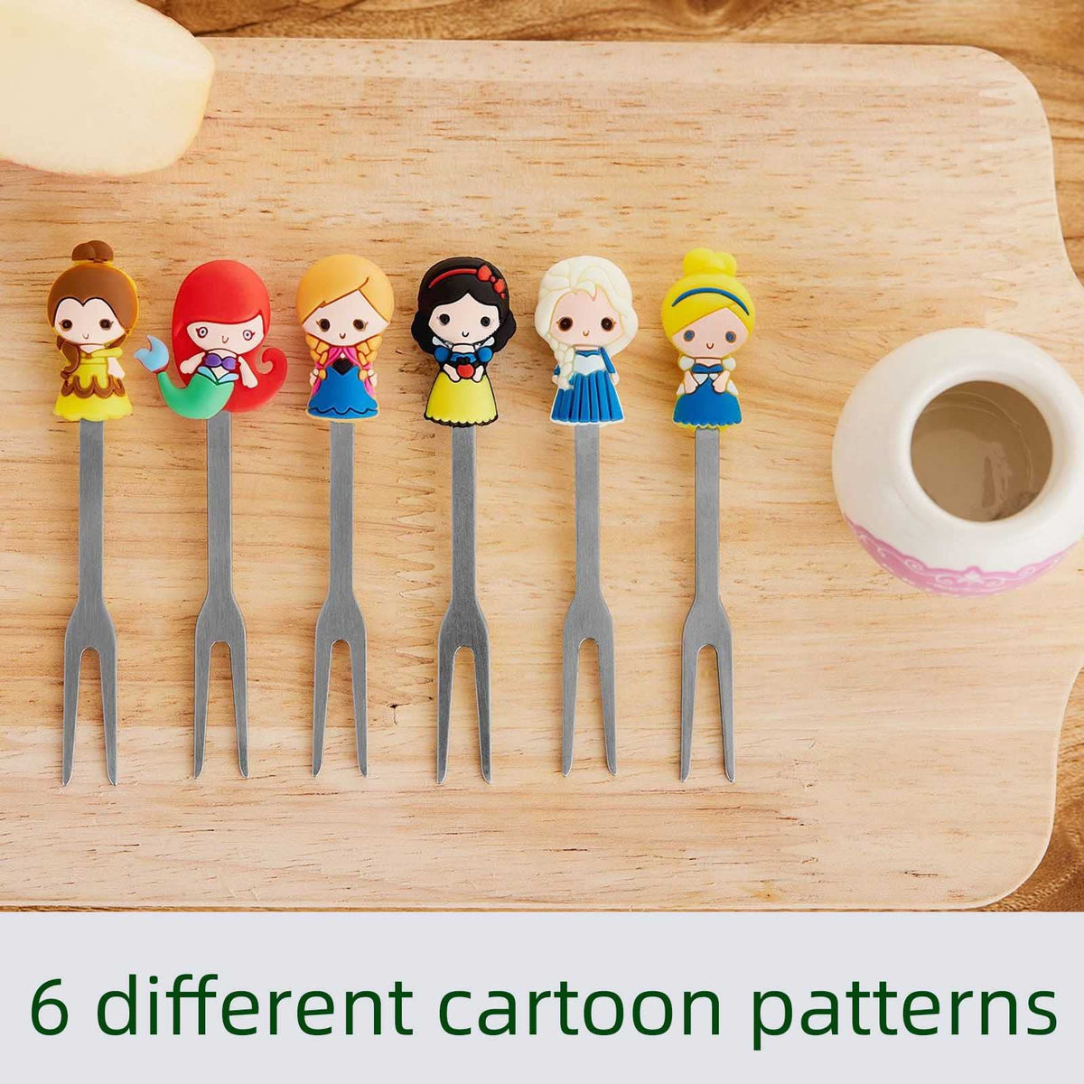 HENWAFX fruit fork holder with cartoon bee design for kids.