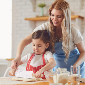 HEQU kids wooden spoon, sturdy tool for playful cooking.