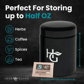 Discreet Herb Guard jar design protects privacy when stored.
