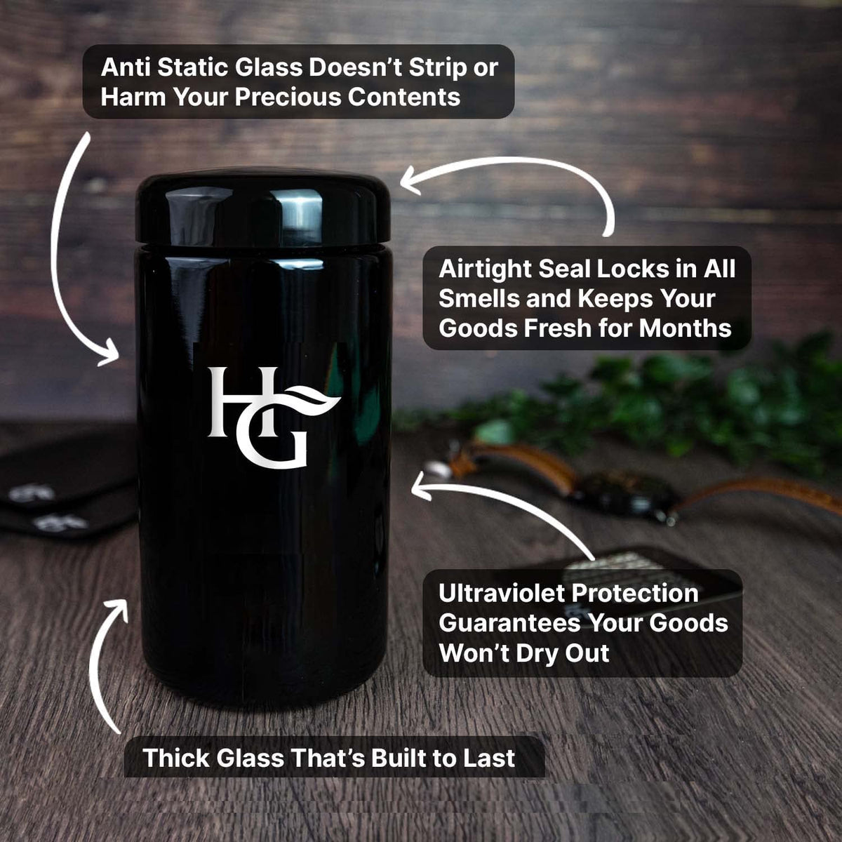 Herb Guard stylish jar on countertop fits home decor.