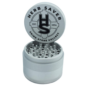 HerbSaver 2.5-inch aluminum spice grinder close-up highlighting durable construction for daily use.