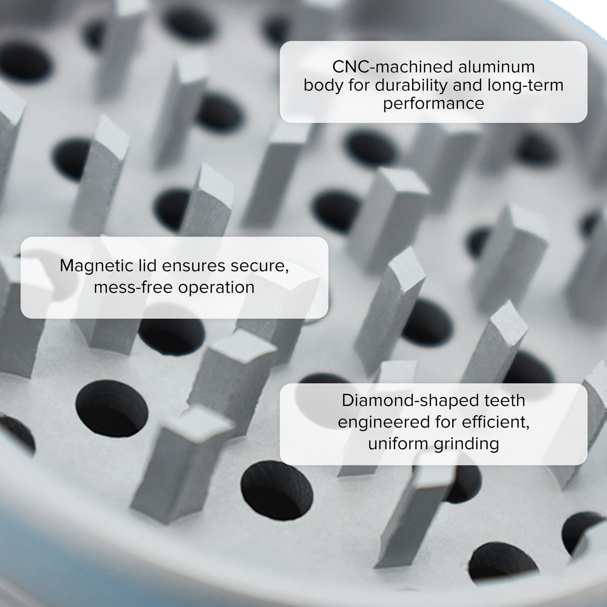 Matte finish offers non-slip grip during grinding sessions.