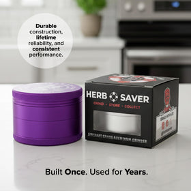 HerbSaver grinder with clean surface is easy to wipe.