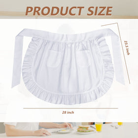 Hercicy white apron with ruffles showcasing a charming retro maid look