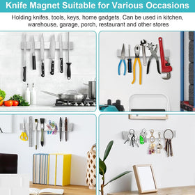 Hereof knife magnet strip heavy duty 304 stainless keeps blades rust-free.