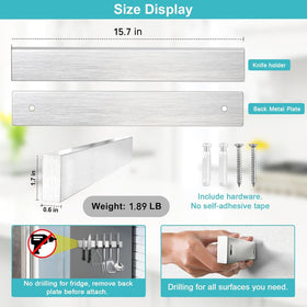 HEREOF wall-mount knife rack displays knives neatly for quick access.