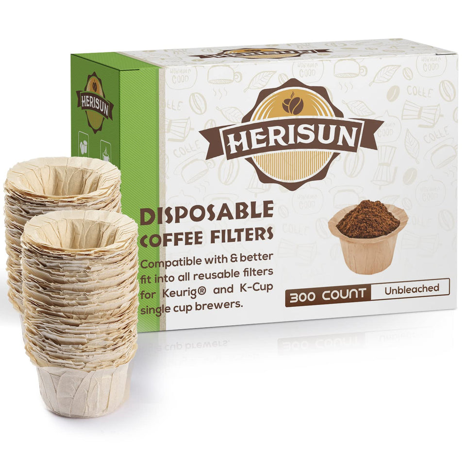 HERISUN 300-count filters in resealable packaging for easy refills.