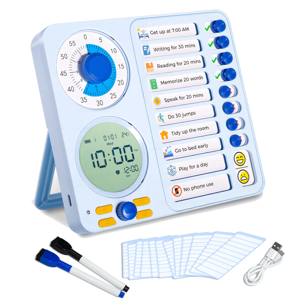 Herloreen 3-in-1 visual timer display helps kids stay on task and build routines.