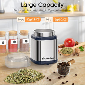 Hermolante grinder in use, efficiently grinding herbs and spices.