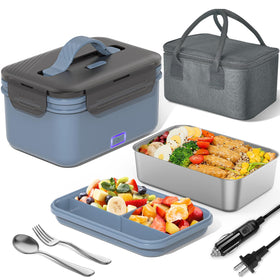 Herrfilk electric lunch box front view showing compact, travel-ready design for office use.