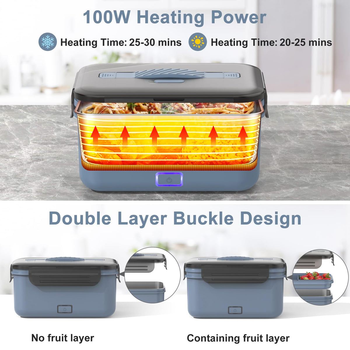 Herrfilk leakproof double layer design keeps soups and mains secure during transport.