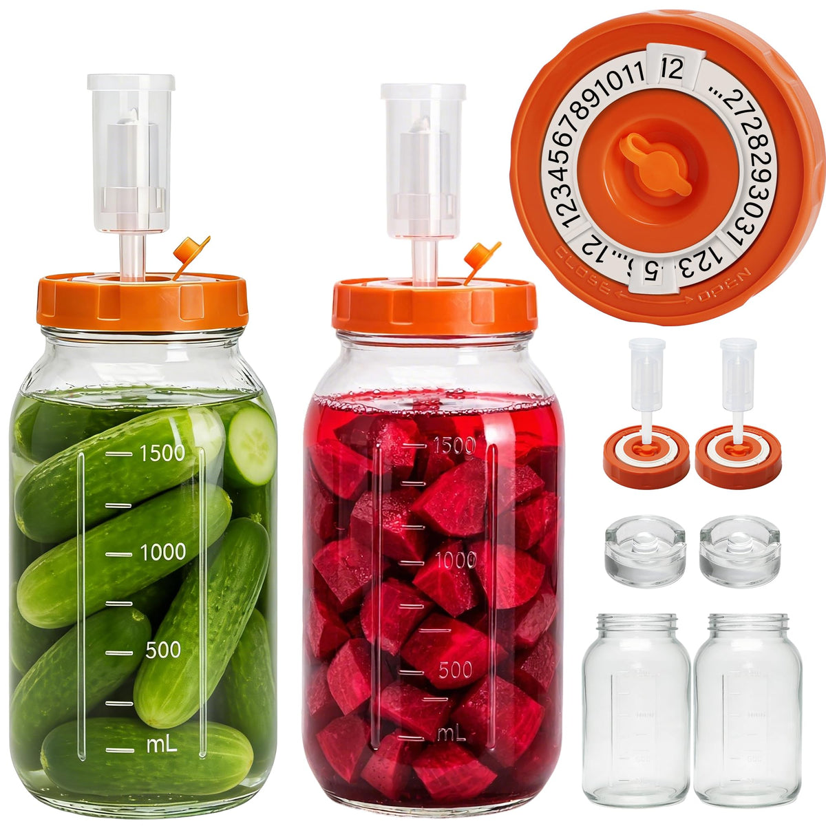 Hersolm 64oz fermentation jar with wide-mouth for easy filling and cleaning.