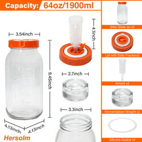 Hersolm date-marker lids help track fermentation timelines at a glance.